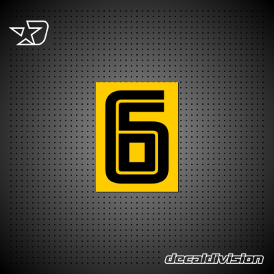 Reflective Number Sticker 6 - Inline